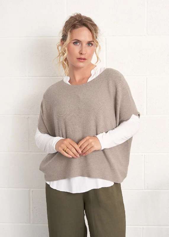 COSIMA SLEEVELESS SWEATER - STONE