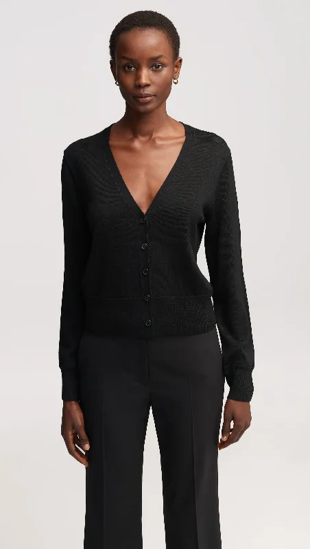 Everyday Knit Crew Cardigan in Merino Wool | Black