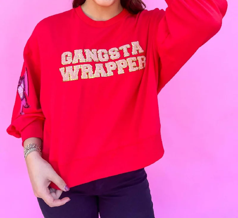 Millie Gangsta Wrapper Sweatshirt In Red