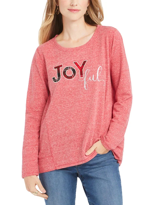 Plus Joyful  Womens Heathered Graphic Sweatshirt