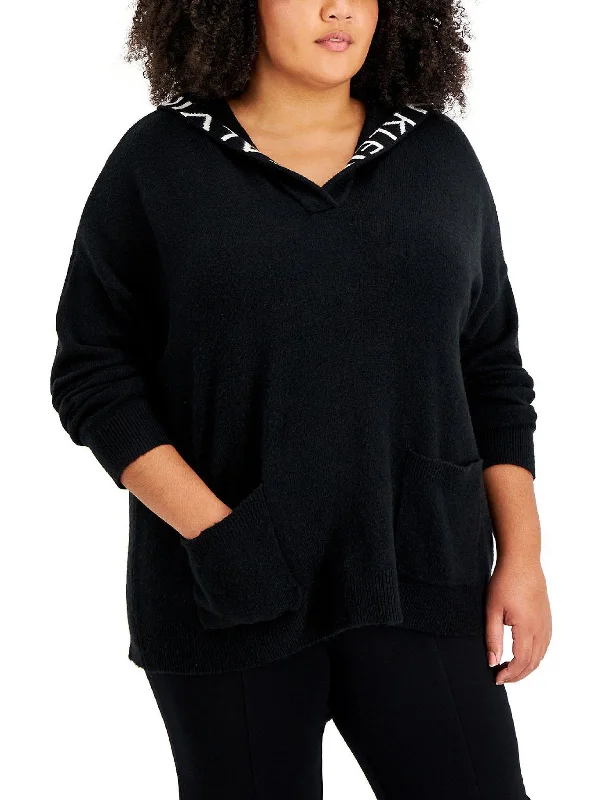 Plus Womens Cozy Knit Hoodie