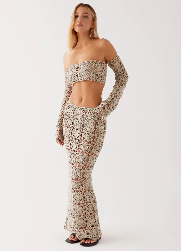 Sorrentino Crochet Long Sleeve Top - Sage