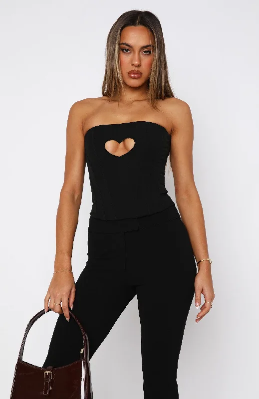 Never Love Again Strapless Bustier Black