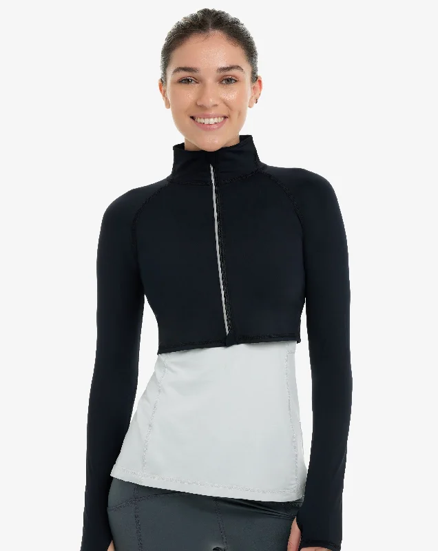 WOMEN'S FULL ZIP CROP TOP (4010)