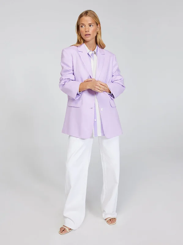 Brea Lilac Linen Oversized Blazer