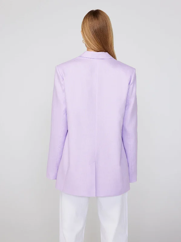 Brea Lilac Linen Oversized Blazer