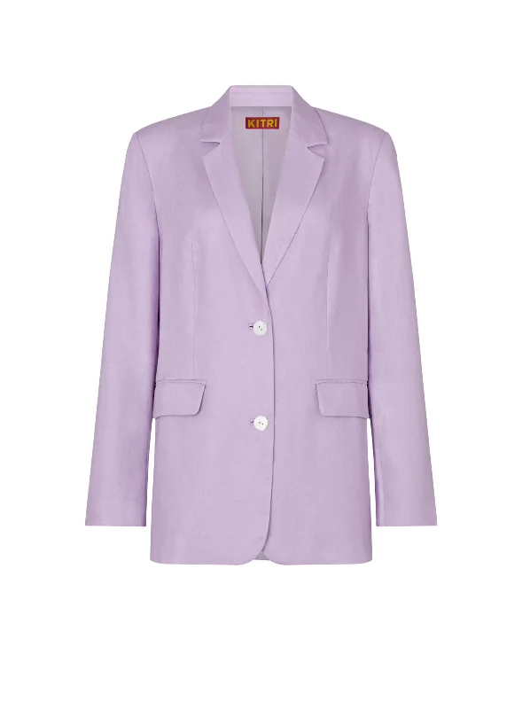 Brea Lilac Linen Oversized Blazer