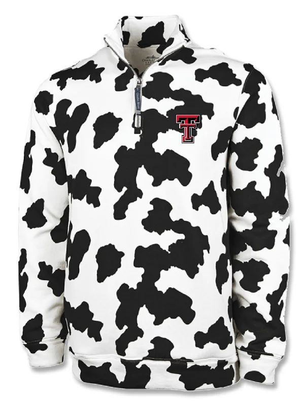 Charles River Texas Tech ""Crosswind"" Cow Print 1/4 Zip Pullover