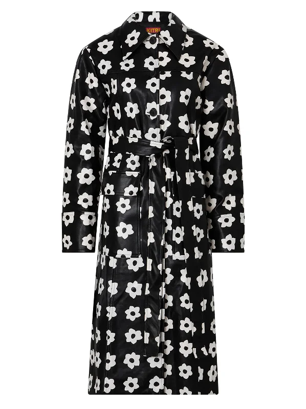 Dominique Black Tiled Floral Coat