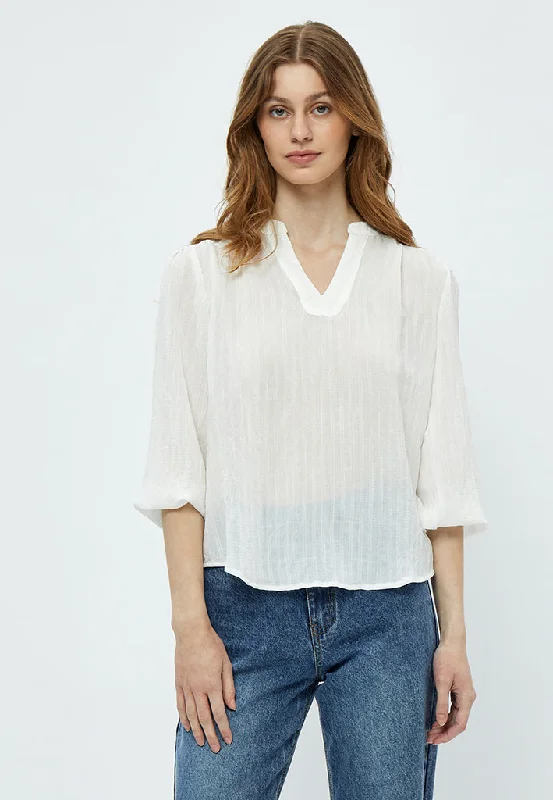 Emma 3/4 Sleeve Blouse - Gardenia