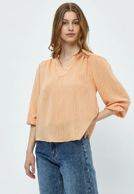 Emma 3/4 Sleeve Blouse - Peach Cobbler