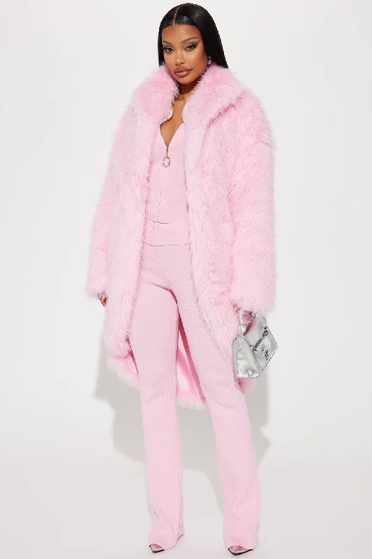 Extra Faux Fur Coat - Pink