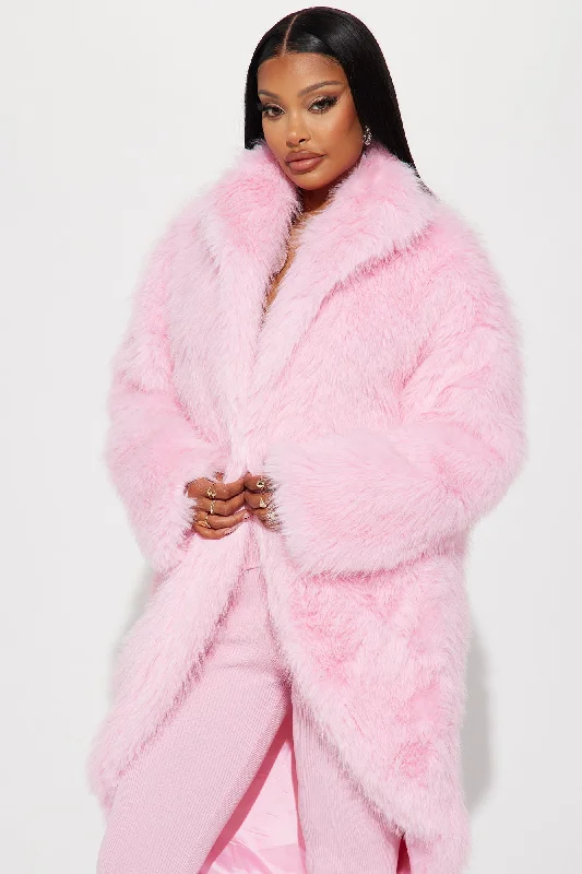 Extra Faux Fur Coat - Pink