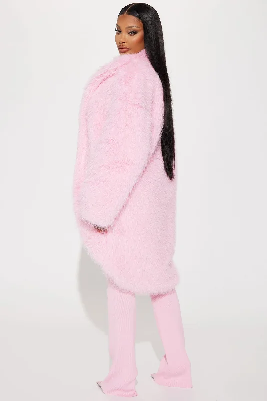 Extra Faux Fur Coat - Pink