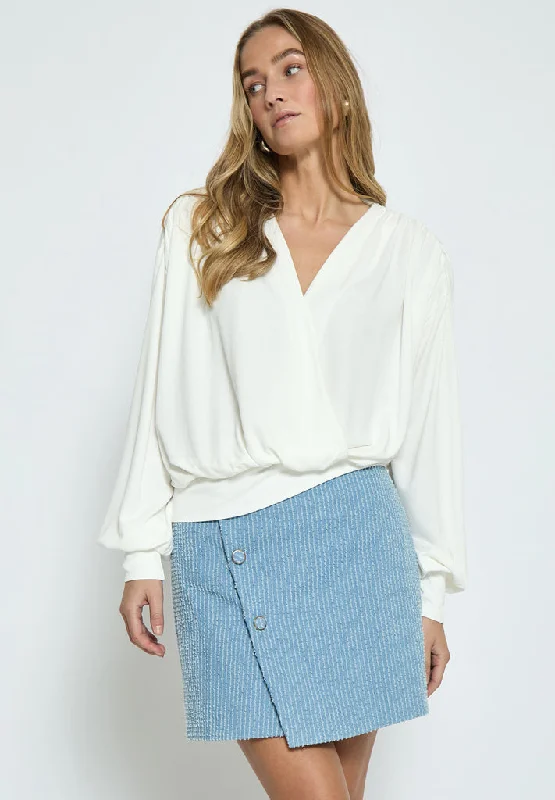 MSGasia Wrap Blouse - Broken White