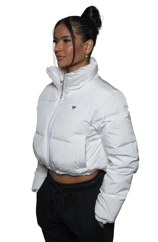 Horizon Cropped Puffer Jacket - White