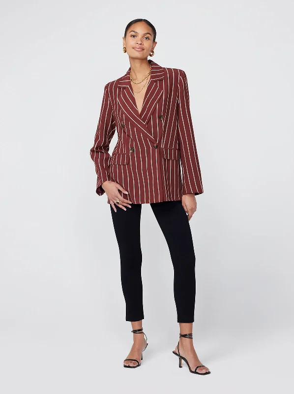 Josephine Mocha Stripe Double Breasted Blazer