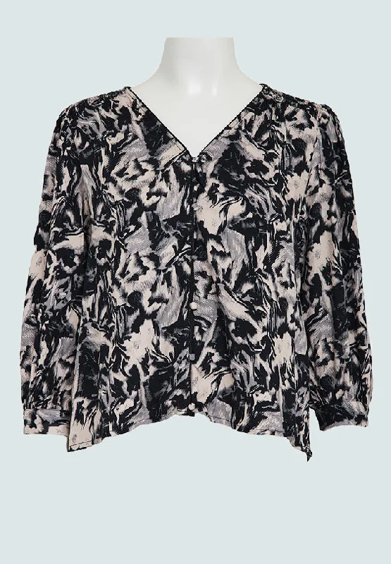 Luisa Shirt - Nine Iron Gray Print