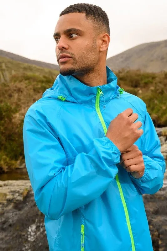 Mac in a Sac Adults Waterproof Breathable Windproof Unisex Origin Packable Jacket -NEON BLUE