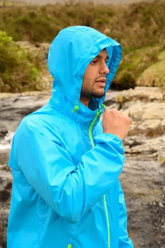 Mac in a Sac Adults Waterproof Breathable Windproof Unisex Origin Packable Jacket -NEON BLUE