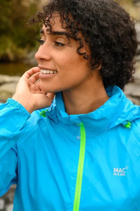 Mac in a Sac Adults Waterproof Breathable Windproof Unisex Origin Packable Jacket -NEON BLUE