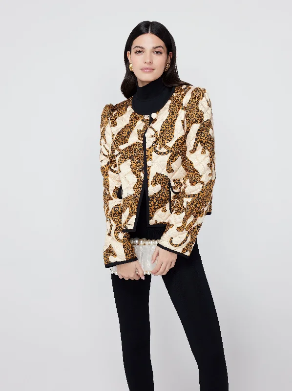 Maude Leopards Print Quilted Jacket