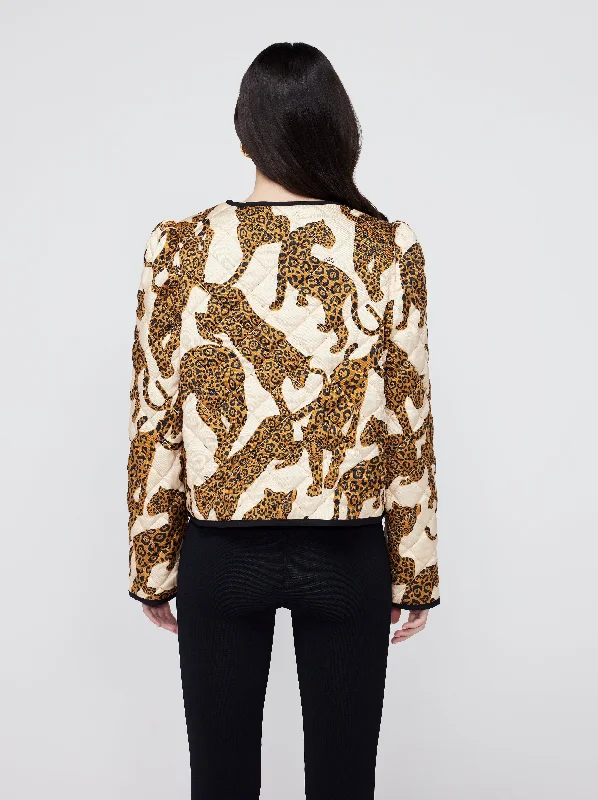 Maude Leopards Print Quilted Jacket