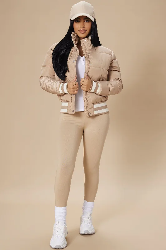 Mrs. Jackson Puffer Jacket - Tan