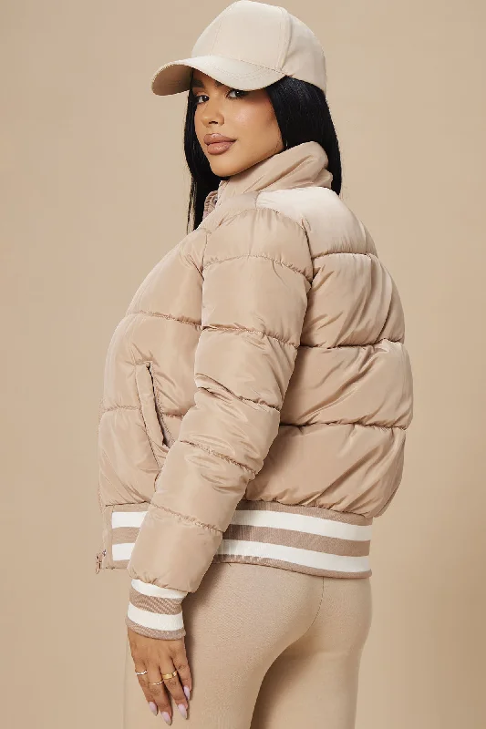 Mrs. Jackson Puffer Jacket - Tan