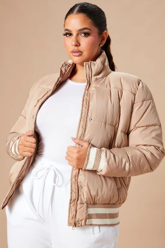 Mrs. Jackson Puffer Jacket - Tan