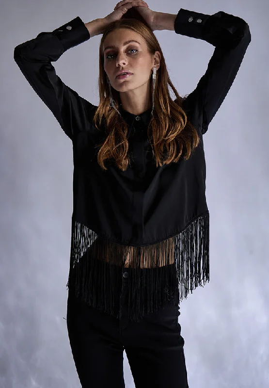 MSSelva Fringe Shirt - Black