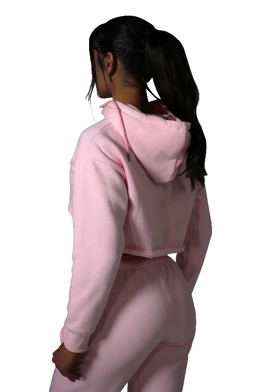 Series 1 Cropped Hoodie - Baby Pink