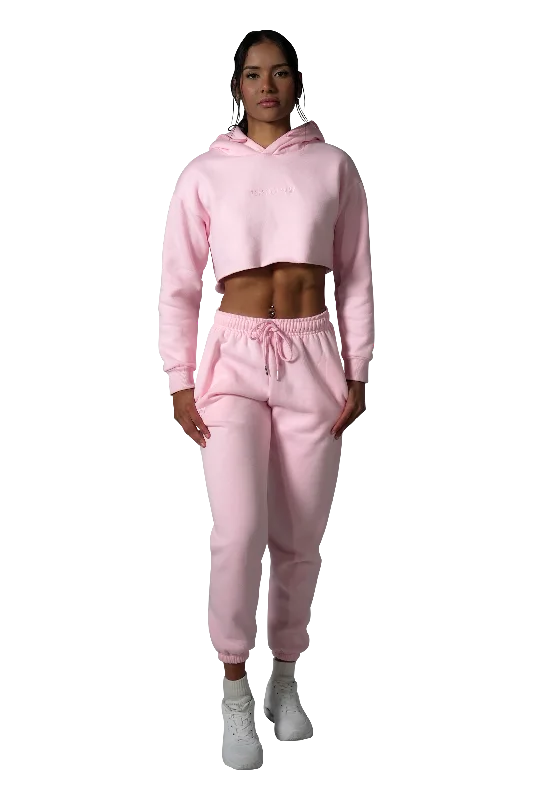 Series 1 Cropped Hoodie - Baby Pink