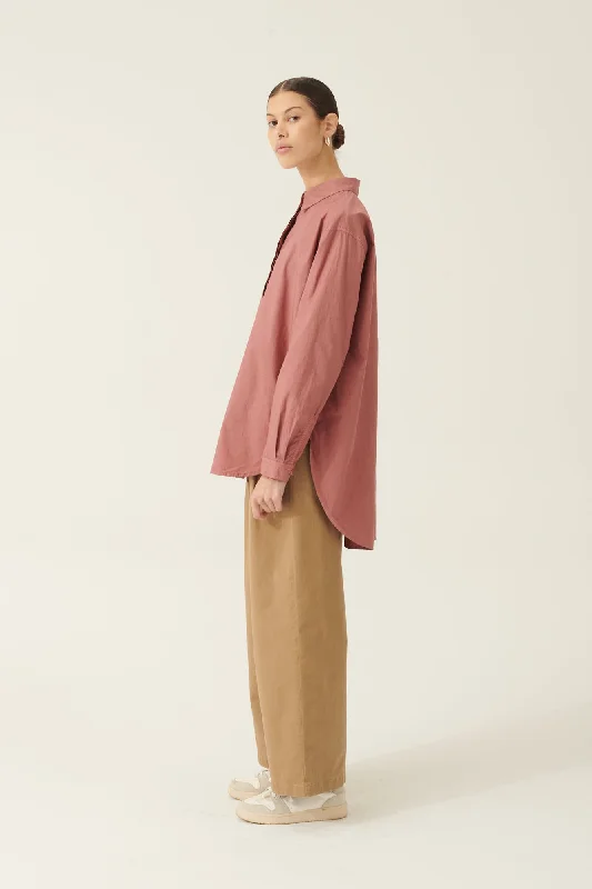 SHELBY GARMENT DYED POPLIN - WITHERED ROSE