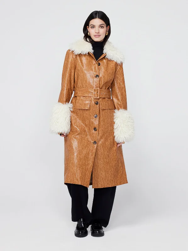 Simone Brown Vinyl Coat