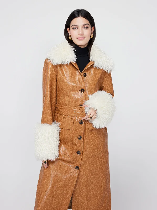 Simone Brown Vinyl Coat