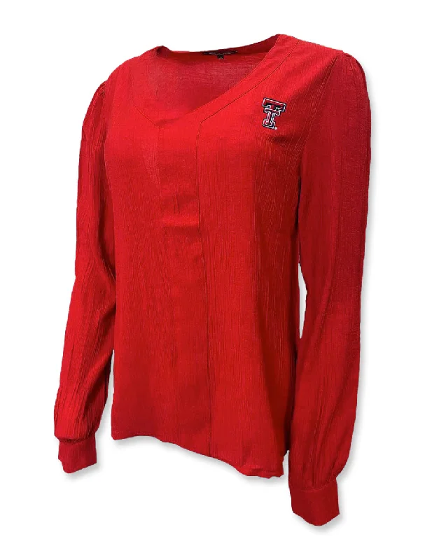 Texas Tech Double T ""Mallorca"" Long Sleeve Blouse