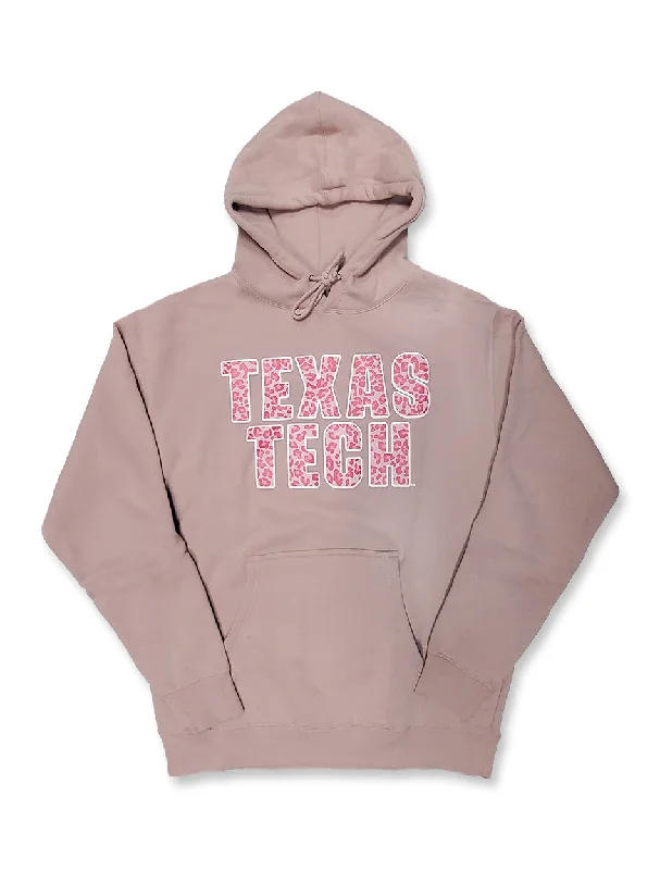 Texas Tech "" Pink Leopard Stack"" Hooded Sweatshirt