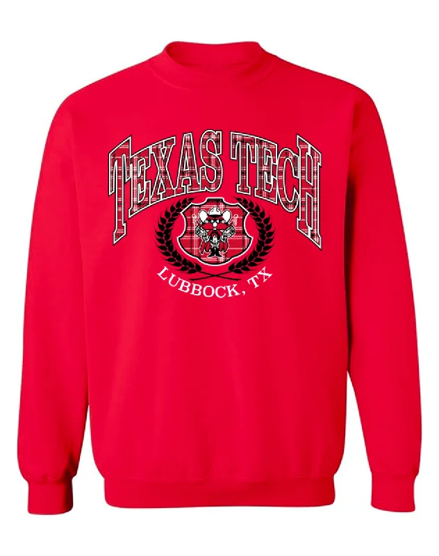 Texas Tech Raider Red ""Mad About Plaid"" Crew Sweatshirt