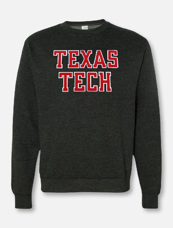 Texas Tech ""Rugged Football"" Font Twill with Sleeve Print Crew Sweatshirt