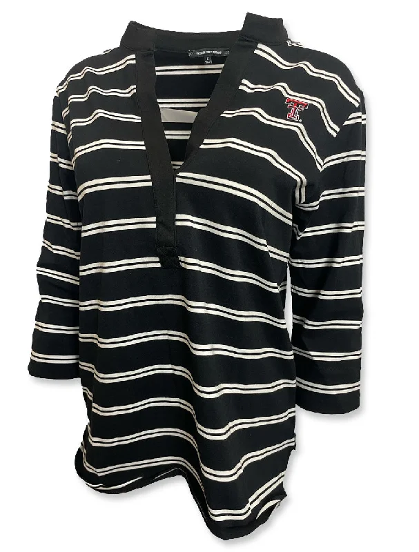 Texas Tech ""Seychelles"" Horizontal Striped 3/4 Sleeve Blouse