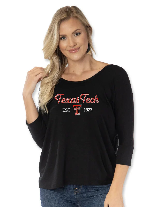 Texas Tech ""Tamara 3.0"" 3/4 Sleeve Women's Top BLACK