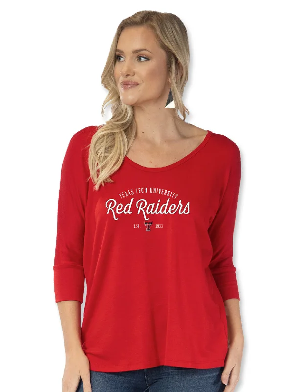 Texas Tech ""Tamara 3.0"" 3/4 Sleeve Women's Top RED