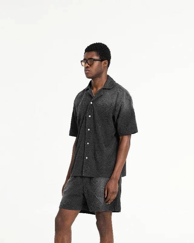 Towelling Shirt - Jet Black