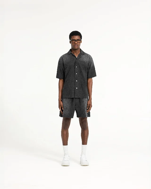 Towelling Shirt - Jet Black