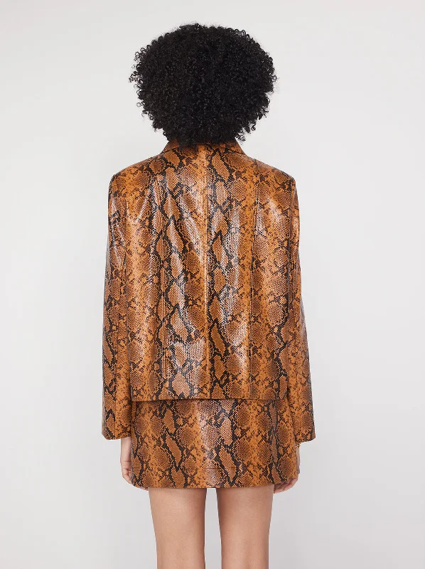 Wilma Caramel Snakeskin Vinyl Jacket