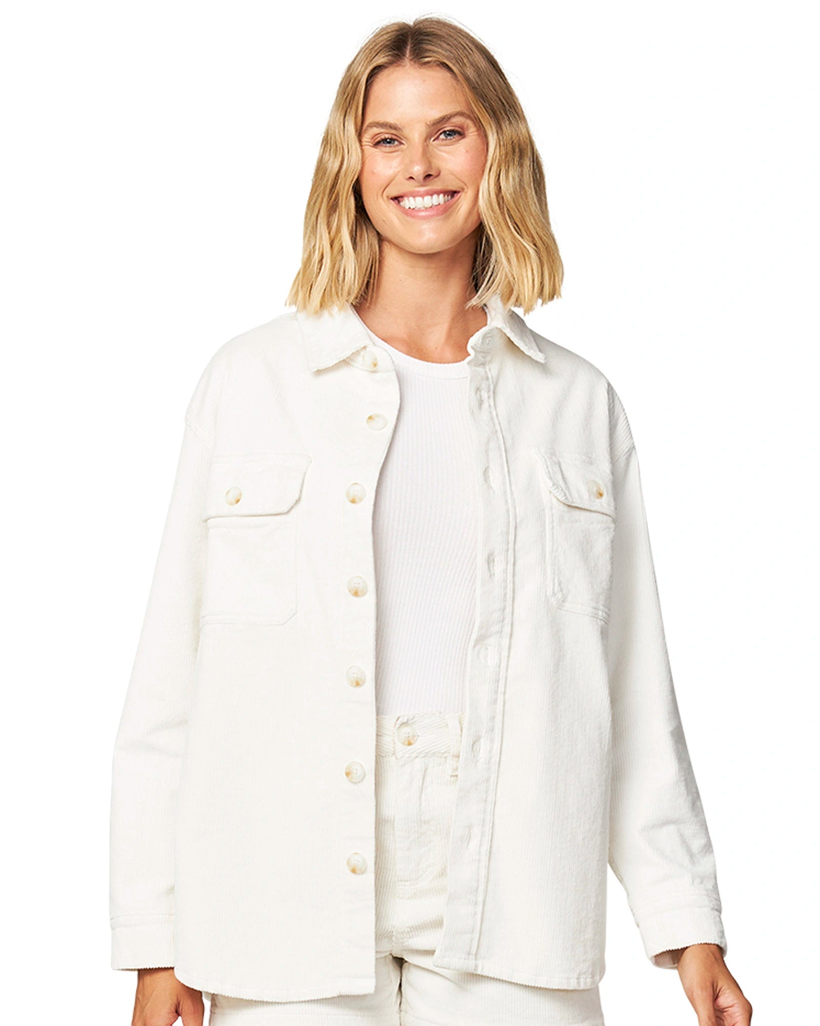 Womens - Jacket - Baywalk Corduroy Shacket - Natural