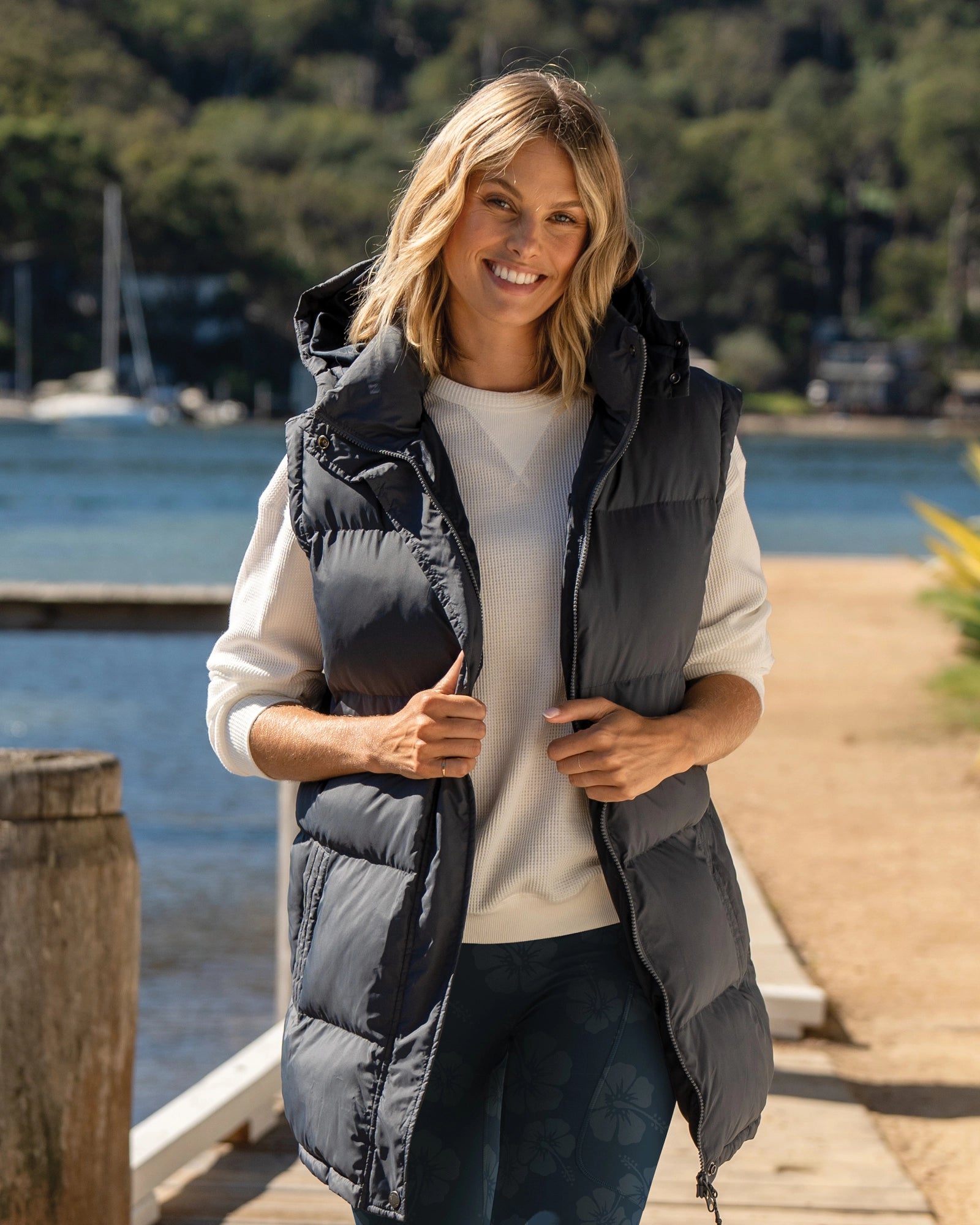 Womens - Vest - Sideline Puffer Vest - Navy