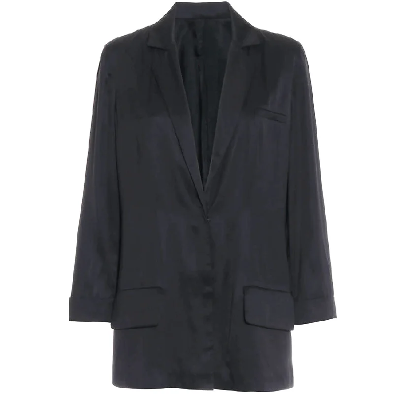 BLACK CUPRO BLAZER ""BARBARA""