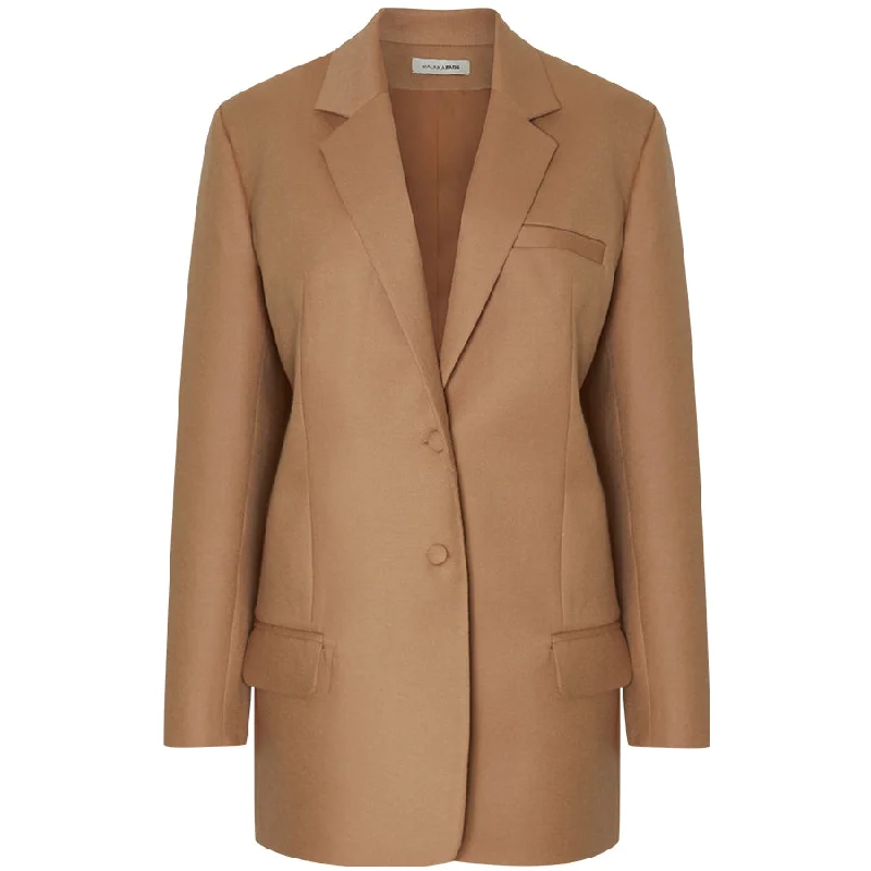 SLIM VIRGIN WOOL BLAZER ""CAMILLE"" IN CAMEL